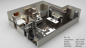 Block 17 Apartments PH-A2 3D Floor Plan